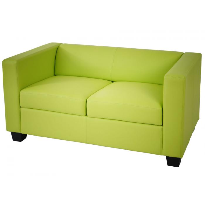 3-2-1 Sofagarnitur Couchgarnitur Loungesofa Lille ~ Kunstleder, hellgrn