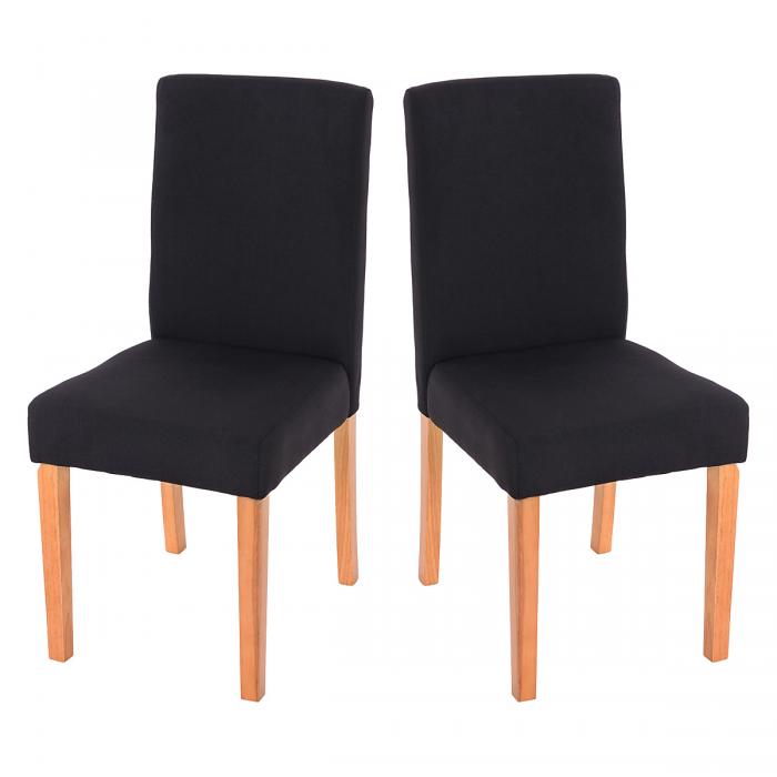 6er-Set Esszimmerstuhl Stuhl Küchenstuhl Littau ~ Textil, schwarz, helle Beine