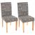 2x Esszimmerstuhl Stuhl Küchenstuhl Littau ~ Textil mit Schriftzug, grau, helle Beine