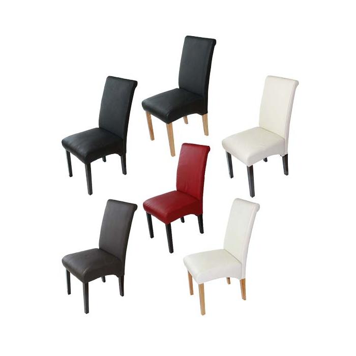 2x Esszimmerstuhl Küchenstuhl Stuhl Latina, LEDER ~ schwarz, helle Beine
