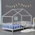 Kinderbett HLO-PX189 90x200 cm mit Lattenrost + Gitter Holz ~ Hellgrau / Weiß