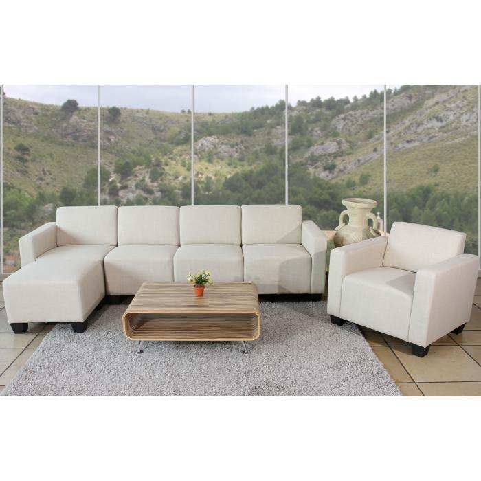 Modular 3-Sitzer Sofa Couch Lyon, Kunstleder ~ rot