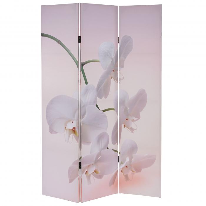 Foto-Paravent T233, Paravent Trennwand MVG-zertifiziert 180x120cm ~ Orchidee