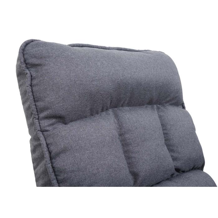 Schaukelstuhl HWC-K40, Schaukelsessel Schwingstuhl Relaxsessel, Liegefunktion Metall ~ Stoff/Textil dunkelgrau