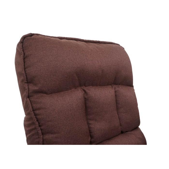 Schaukelstuhl HWC-K40, Schaukelsessel Schwingstuhl Relaxsessel, Liegefunktion Metall ~ Stoff/Textil dunkelbraun