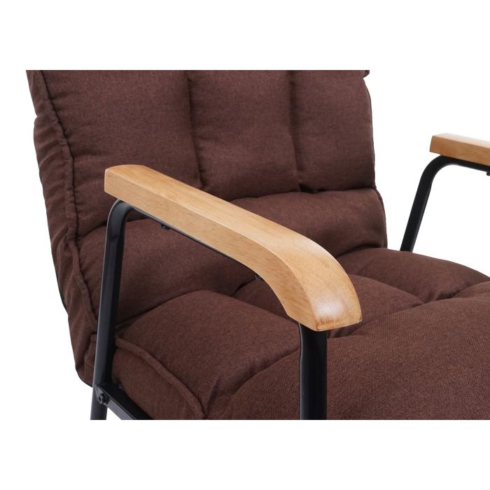 Schaukelstuhl HWC-K40, Schaukelsessel Schwingstuhl Relaxsessel, Liegefunktion Metall ~ Stoff/Textil dunkelbraun