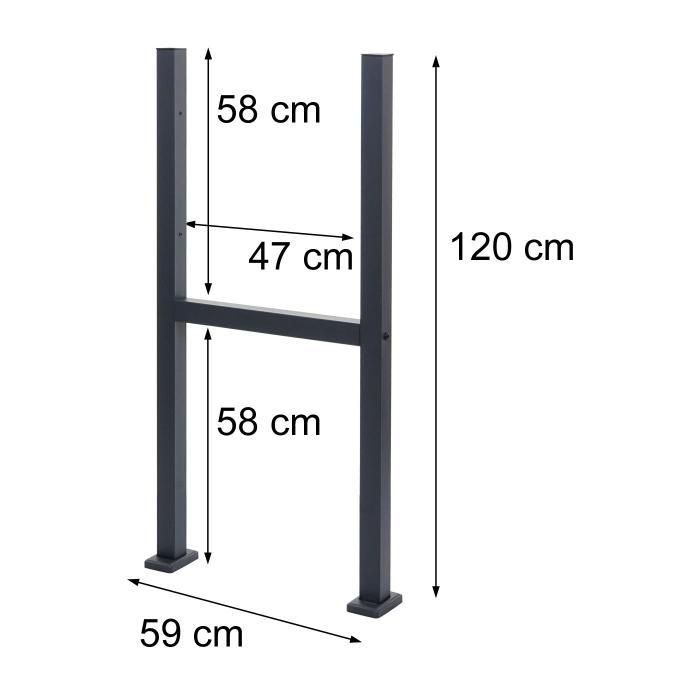 Standfu fr Paketkasten HWC-K41, Befestigungsstnder Briefkasten Paketkastenstnder, verzinkter Stahl ~ anthrazit