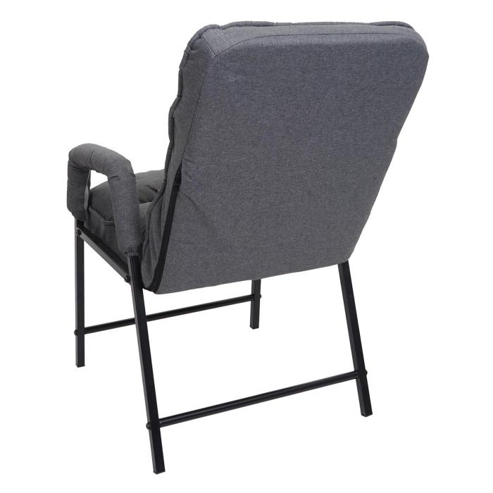 Esszimmerstuhl HWC-K40, Stuhl Polsterstuhl, 160kg belastbar Rckenlehne verstellbar Metall ~ Stoff/Textil dunkelgrau