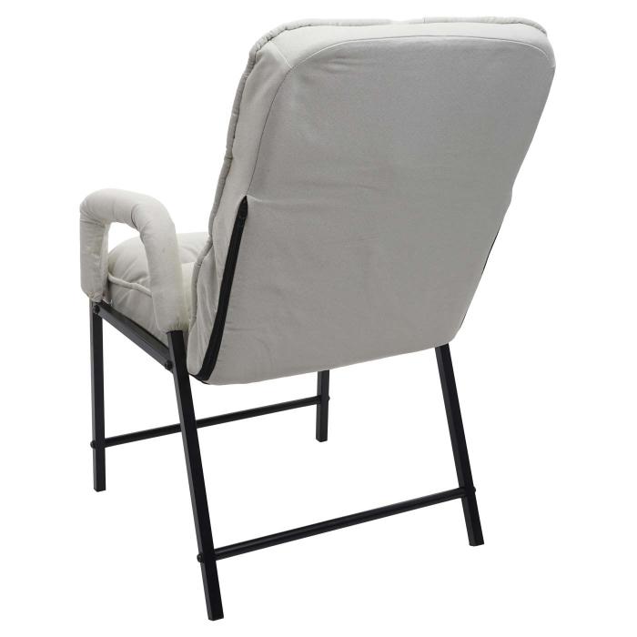 Esszimmerstuhl HWC-K40, Stuhl Polsterstuhl, 160kg belastbar Rckenlehne verstellbar Metall ~ Stoff/Textil creme-beige