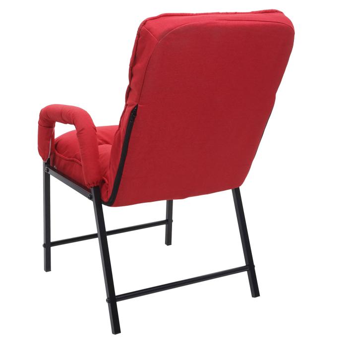 Esszimmerstuhl HWC-K40, Stuhl Polsterstuhl, 160kg belastbar Rckenlehne verstellbar Metall ~ Stoff/Textil rot