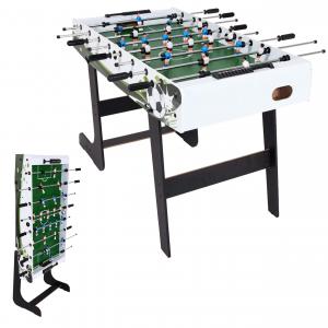 Tischkicker London, Kicker Kickertisch Tischfussball, klappbar 84x121x105 ~ wei/grn Fuballmotiv