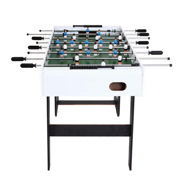 Tischkicker London, Kicker Kickertisch Tischfussball, klappbar 84x121x105 ~ wei/grn Fuballmotiv