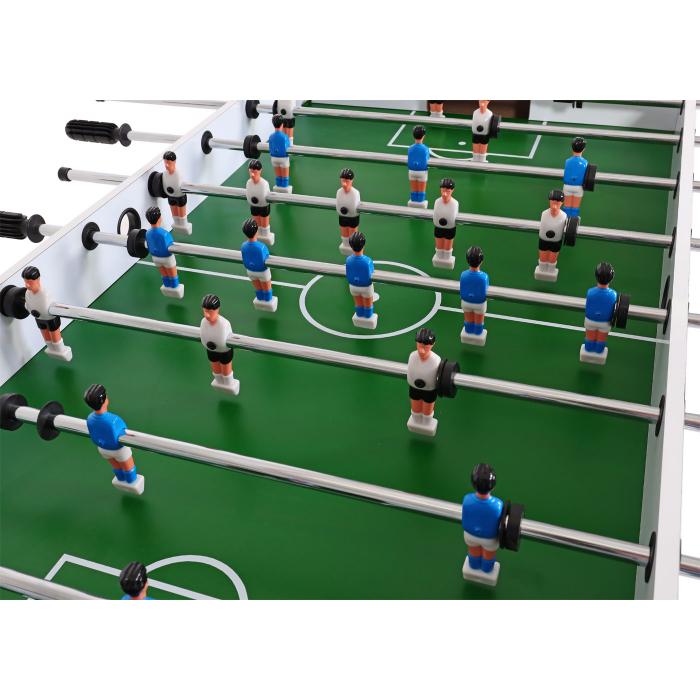 Tischkicker London, Kicker Kickertisch Tischfussball, klappbar 84x121x105 ~ wei/grn Fuballmotiv