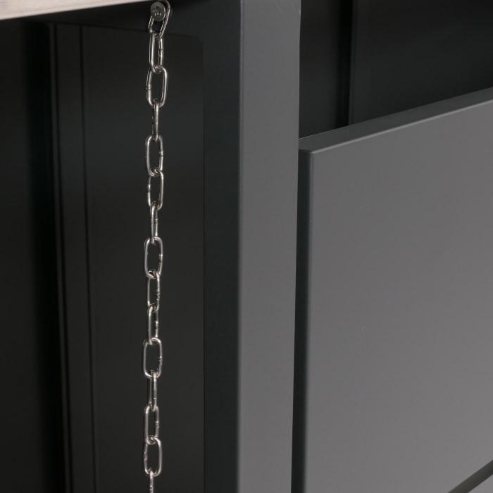 3er-Mlltonnenverkleidung HWC-H40, Mlltonnenbox, Pflanzkasten Edelstahl-Metall-Kombi 78kg 125x198x84cm erweiterbar