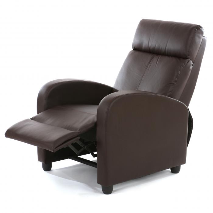 B-Ware (Rckenteil dunkler als Sitzflche SK3) | Fernsehsessel Relaxsessel Liege Sessel Denver, Kunstleder ~ braun