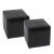 2er-Set Sitzwrfel Hocker Sitzhocker Onex, Leder + Kunstleder, 36x36x36cm FSC-zertifiziert ~ schwarz