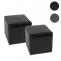 2er-Set Sitzwrfel Hocker Sitzhocker Onex, Leder + Kunstleder, 36x36x36cm MVG-zertifiziert ~ schwarz