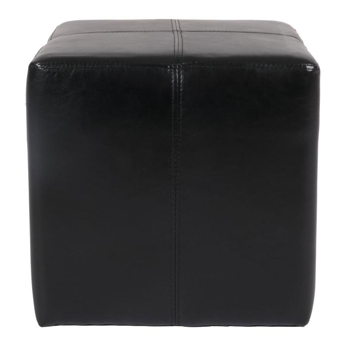 2er-Set Sitzwrfel Hocker Sitzhocker Onex, Leder + Kunstleder, 36x36x36cm MVG-zertifiziert ~ schwarz