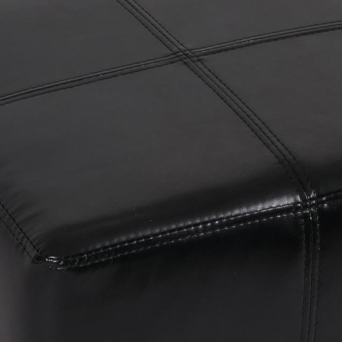 2er-Set Sitzwrfel Hocker Sitzhocker Onex, Leder + Kunstleder, 36x36x36cm MVG-zertifiziert ~ schwarz