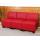 Modular 3-Sitzer Sofa Couch Lyon, Kunstleder ~ rot, ohne Armlehnen