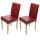 2er-Set Esszimmerstuhl Stuhl Küchenstuhl Littau ~ Leder, rot, helle Beine