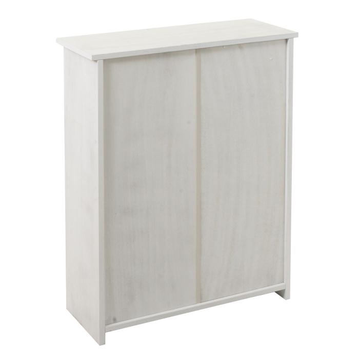Schuhkipper HWC-K45, Schuhschrank Schuhregal, 81x60x25cm 2 Klappen, MDF aus Paulownia ~ shabby wei