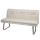 Sitzbank HWC-H70, Esszimmerbank Bank Polsterbank, Rckenlehne Stoff/Textil Edelstahl gebrstet ~ creme-beige 160cm