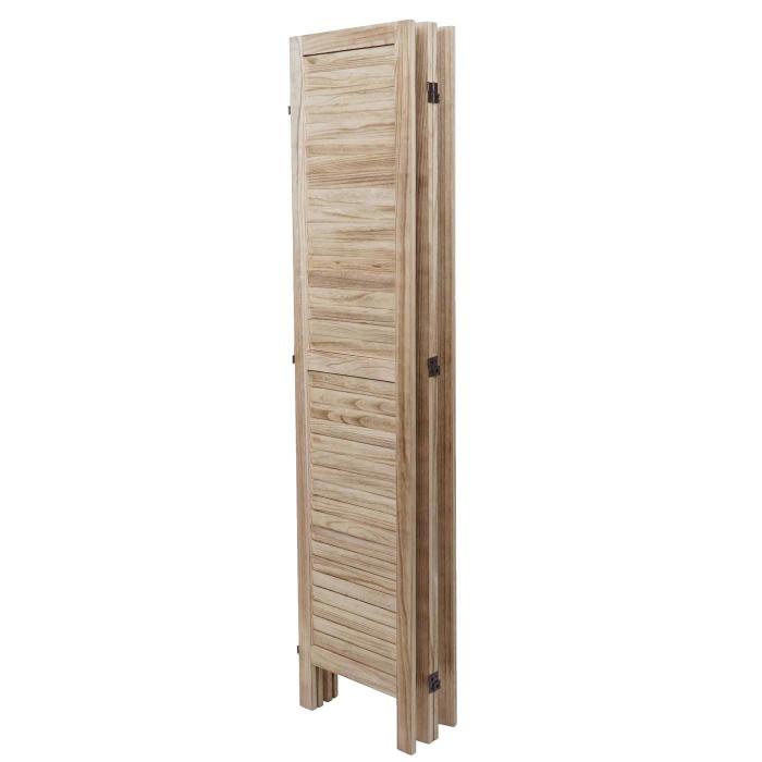 Paravent HWC-G30, Trennwand Sichtschutz Raumteiler, Shabby-Look 170x162cm ~ hellbraun