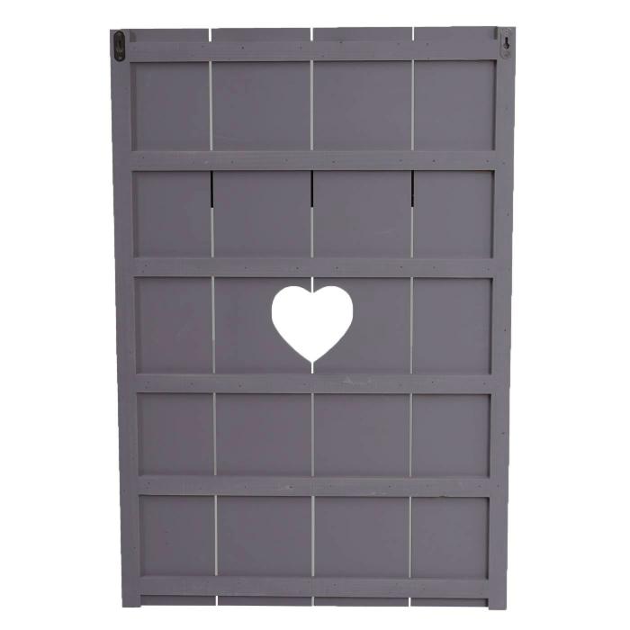 Wandgarderobe HWC-C89 Home, Garderobenpaneel Garderobe, Shabby-Look Vintage, 8 Haken 91x60cm ~ grau-blau