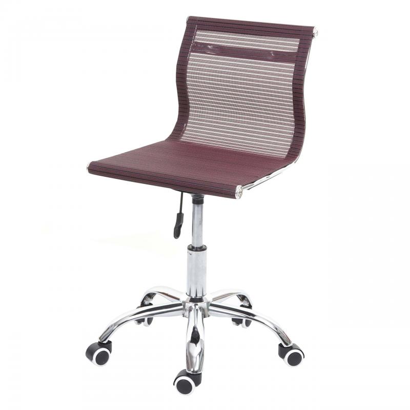 Brostuhl HWC-K53, Drehstuhl Schreibtischstuhl Computerstuhl, Netzbezug Stoff/Textil ~ weinrot