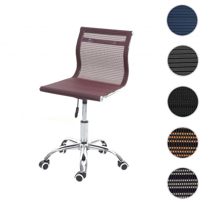 Brostuhl HWC-K53, Drehstuhl Schreibtischstuhl Computerstuhl, Netzbezug Stoff/Textil ~ weinrot