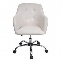 Bürostuhl HWC-K54, Drehstuhl Schreibtischstuhl Lehnstuhl Stuhl, Stoff/Textil mit Armlehne ~ creme