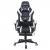 Bürostuhl HWC-K55, Schreibtischstuhl Gamingstuhl, Fußstütze USB-Massage, Kunstleder ~ schwarz-weiß
