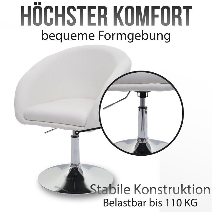 6er-Set Esszimmerstuhl HWC-F19, Kchenstuhl Drehstuhl Loungesessel, drehbar hhenverstellbar ~ Kunstleder grau