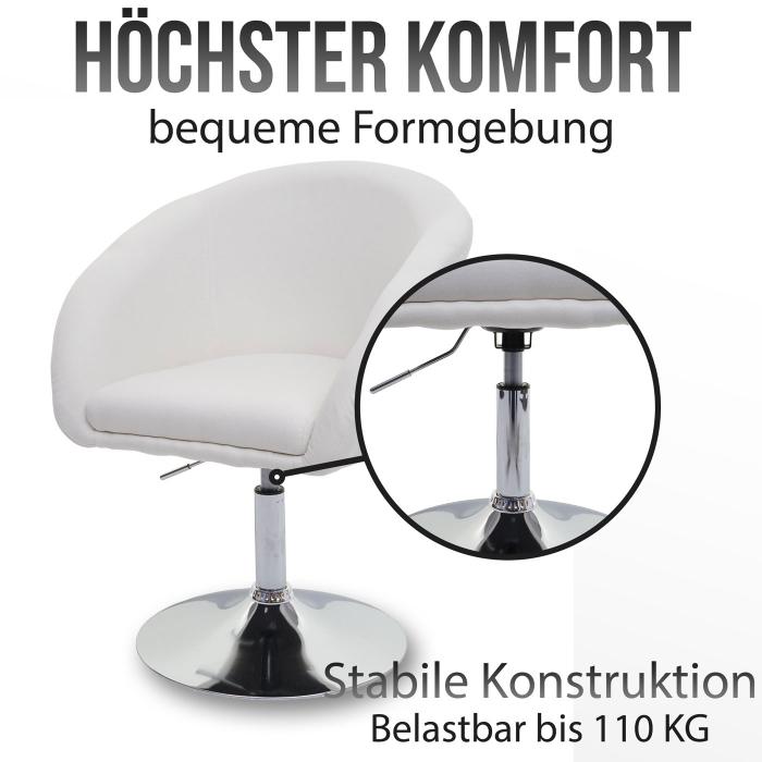 Esszimmerstuhl HWC-F19, Kchenstuhl Stuhl Drehstuhl Loungesessel, drehbar hhenverstellbar ~ Kunstleder rot