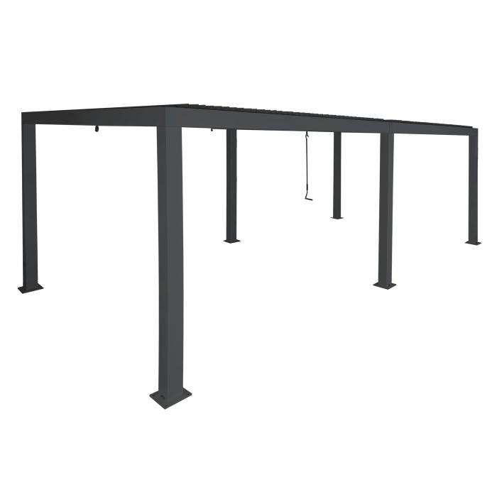 Retourenware | Pergola HWC-L46, Lamellen-Pavillon, 11cm-Alu-Gestell, sturmfest 3x6m ~ anthrazit