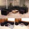 Modular Sofa-System Couch-Garnitur Lyon 6-1-1, Kunstleder ~ schwarz