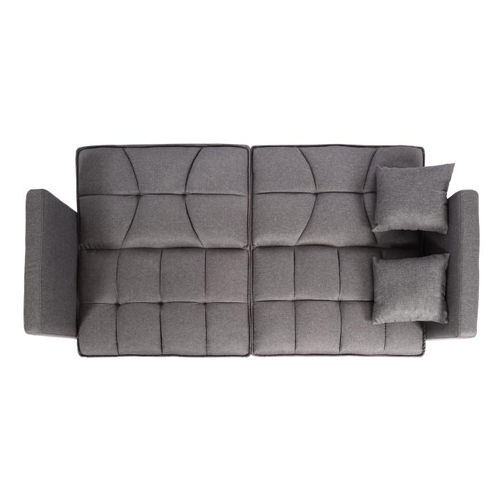 Schlafsofa HWC-K65, Schlafcouch Bettsofa Gstebett, Schlaffunktion Liegeflche 170x104 cm ~ Stoff/Textil grau