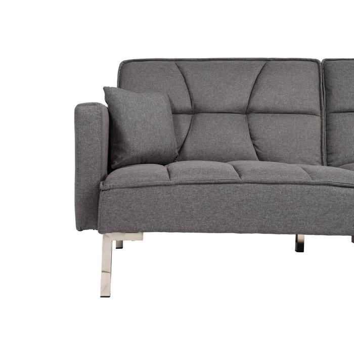 Schlafsofa HWC-K65, Schlafcouch Bettsofa Gstebett, Schlaffunktion Liegeflche 170x104 cm ~ Stoff/Textil grau