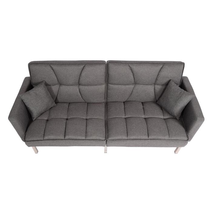 Schlafsofa HWC-K65, Schlafcouch Bettsofa Gstebett, Schlaffunktion Liegeflche 170x104 cm ~ Stoff/Textil grau