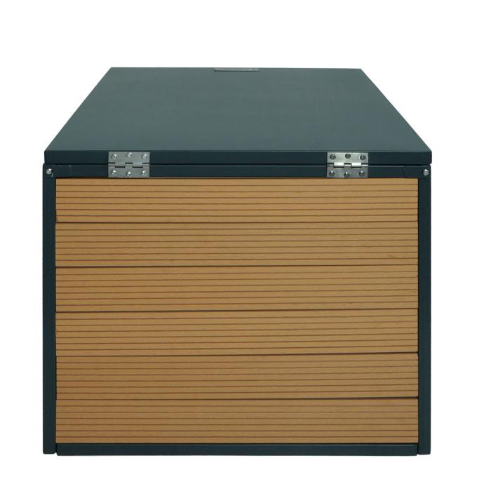 B-Ware (Beschdigt SK3) | XL Mhroboter-Garage mit Deckel HWC-L45, fr Rasenmher, WPC Metall 43x70x90cm ~ Eiche-Optik