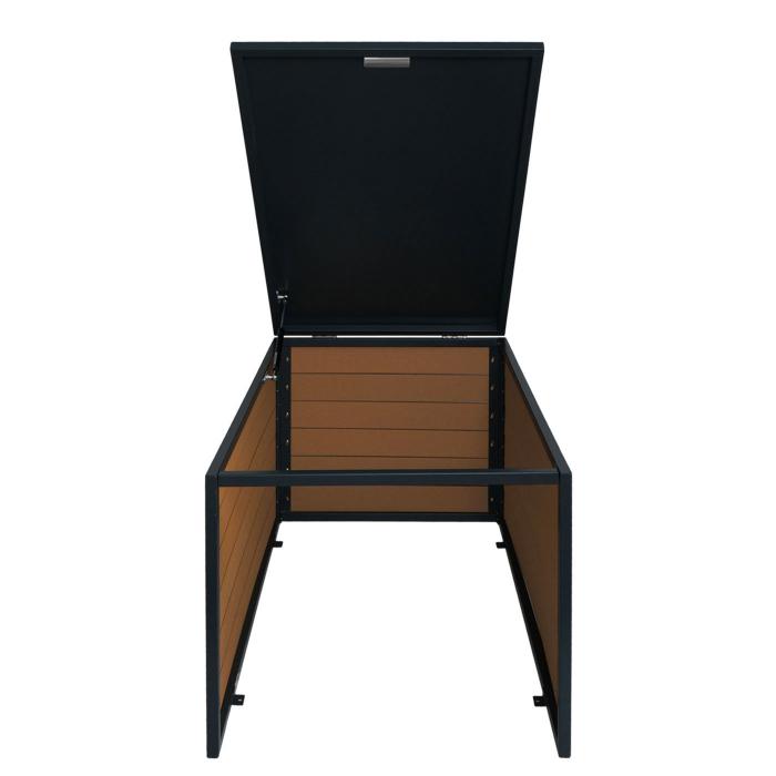 B-Ware (Beschdigt SK3) | XL Mhroboter-Garage mit Deckel HWC-L45, fr Rasenmher, WPC Metall 43x70x90cm ~ Eiche-Optik
