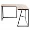 Eck-Schreibtisch HWC-K66, Computertisch Arbeitstisch, MVG-zertifiziert 76x125x125cm, MDF Metall ~ naturfarben
