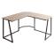 Eck-Schreibtisch HWC-K66, Computertisch Arbeitstisch, MVG-zertifiziert 76x125x125cm, MDF Metall ~ naturfarben