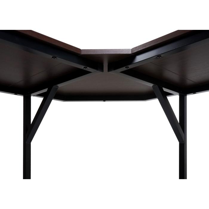 Eck-Schreibtisch HWC-K66, Computertisch Arbeitstisch, MVG-zertifiziert 76x140x140cm, MDF Metall ~ dunkelbraun