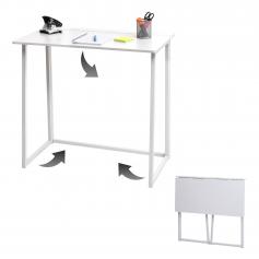 Schreibtisch HWC-K67 faltbar, Konsolentisch Klapptisch Laptoptisch Ablagetisch, 80x45cm, Metall MDF ~ weiß