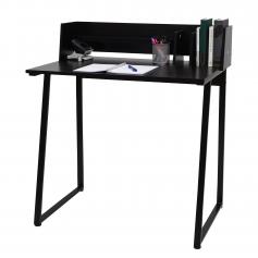 Schreibtisch HWC-K69, Laptoptisch Bürotisch, 82x51cm 3D-Struktur, Metall MDF ~ schwarz