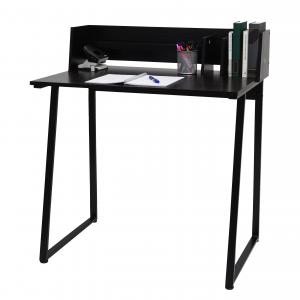 Schreibtisch HWC-K69, Laptoptisch Brotisch, 82x51cm 3D-Struktur, Metall MDF ~ schwarz