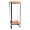 Blumentisch HWC-K71, Blumenregal Beistelltisch Pflanzregal, MVG-zertifiziert MDF Metall ~ naturfarben, 101cm