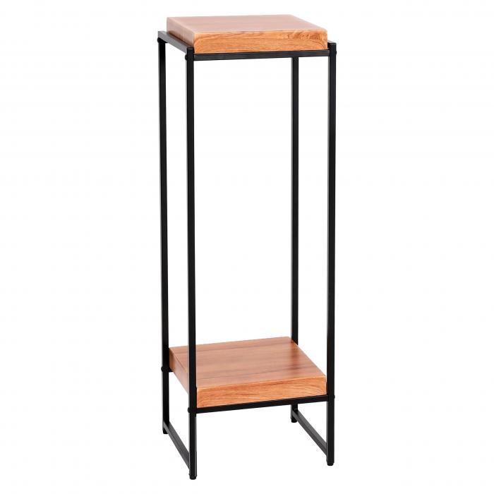 Blumentisch HWC-K71, Blumenregal Beistelltisch Pflanzregal, MVG-zertifiziert MDF Metall ~ naturfarben, 101cm